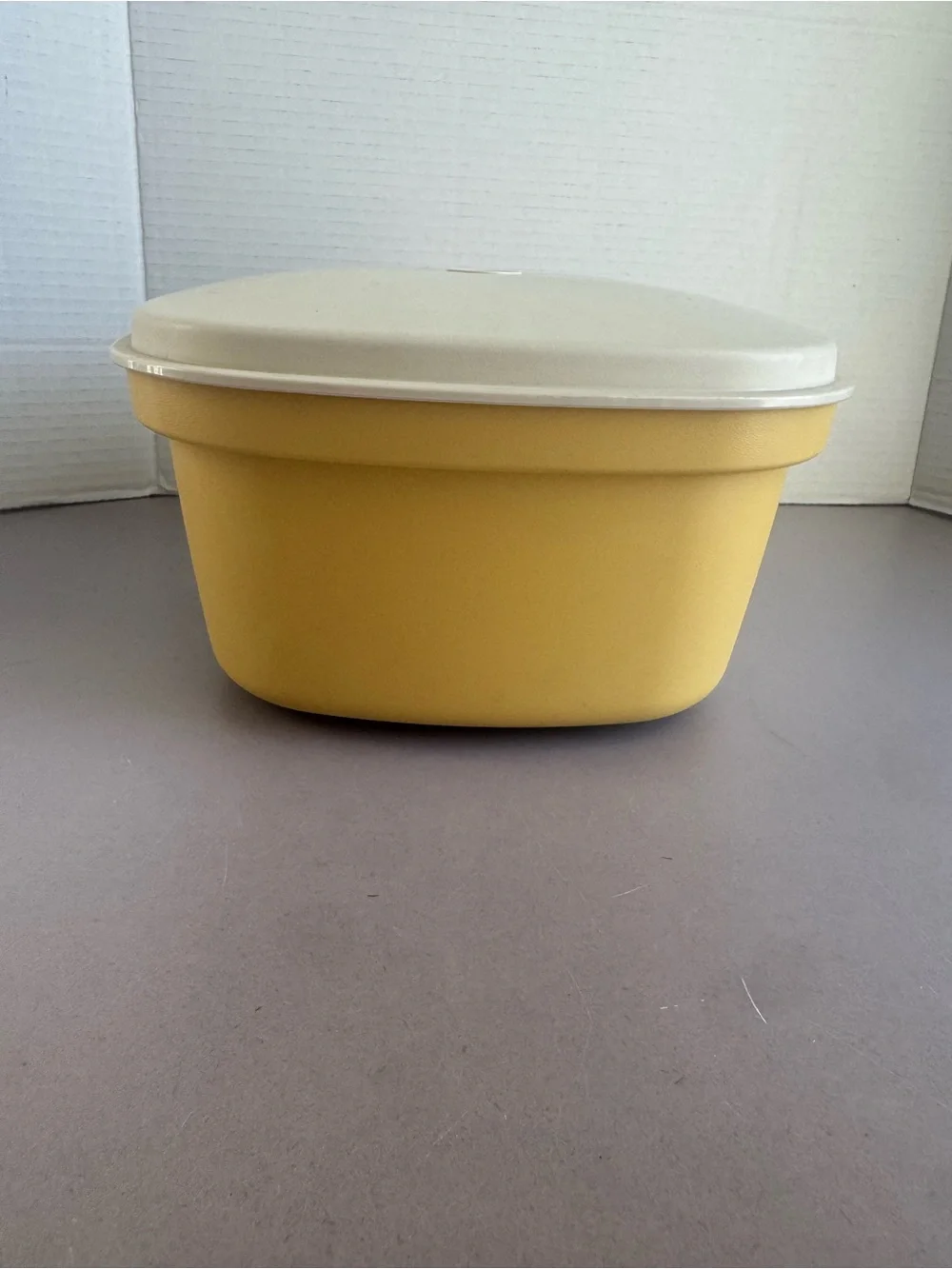 Tupperware Yellow Container with Cream Lid